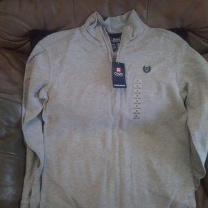 Chaps gray zip up pullover Boys size M 10-12